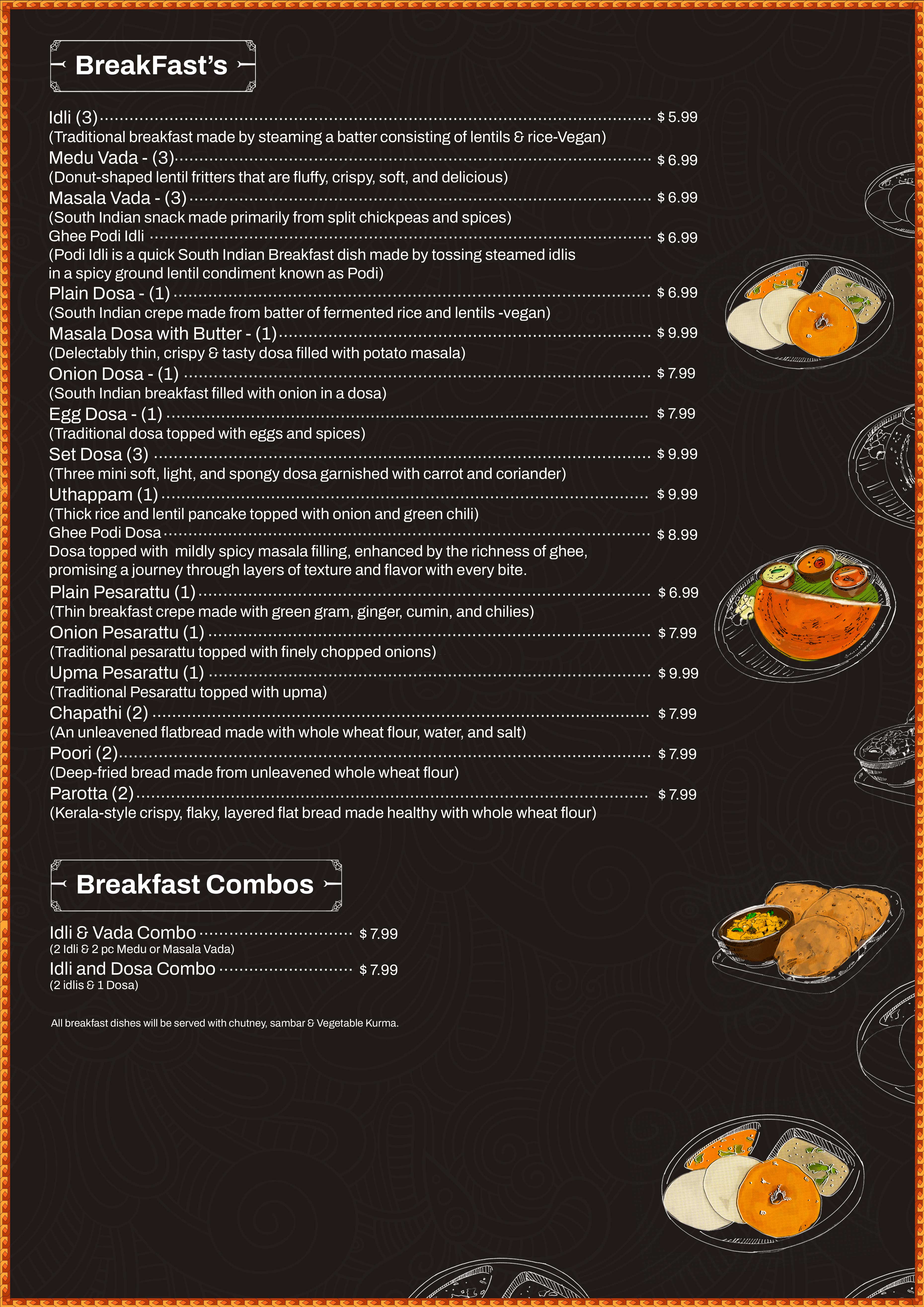 annapurna-tiffins menu