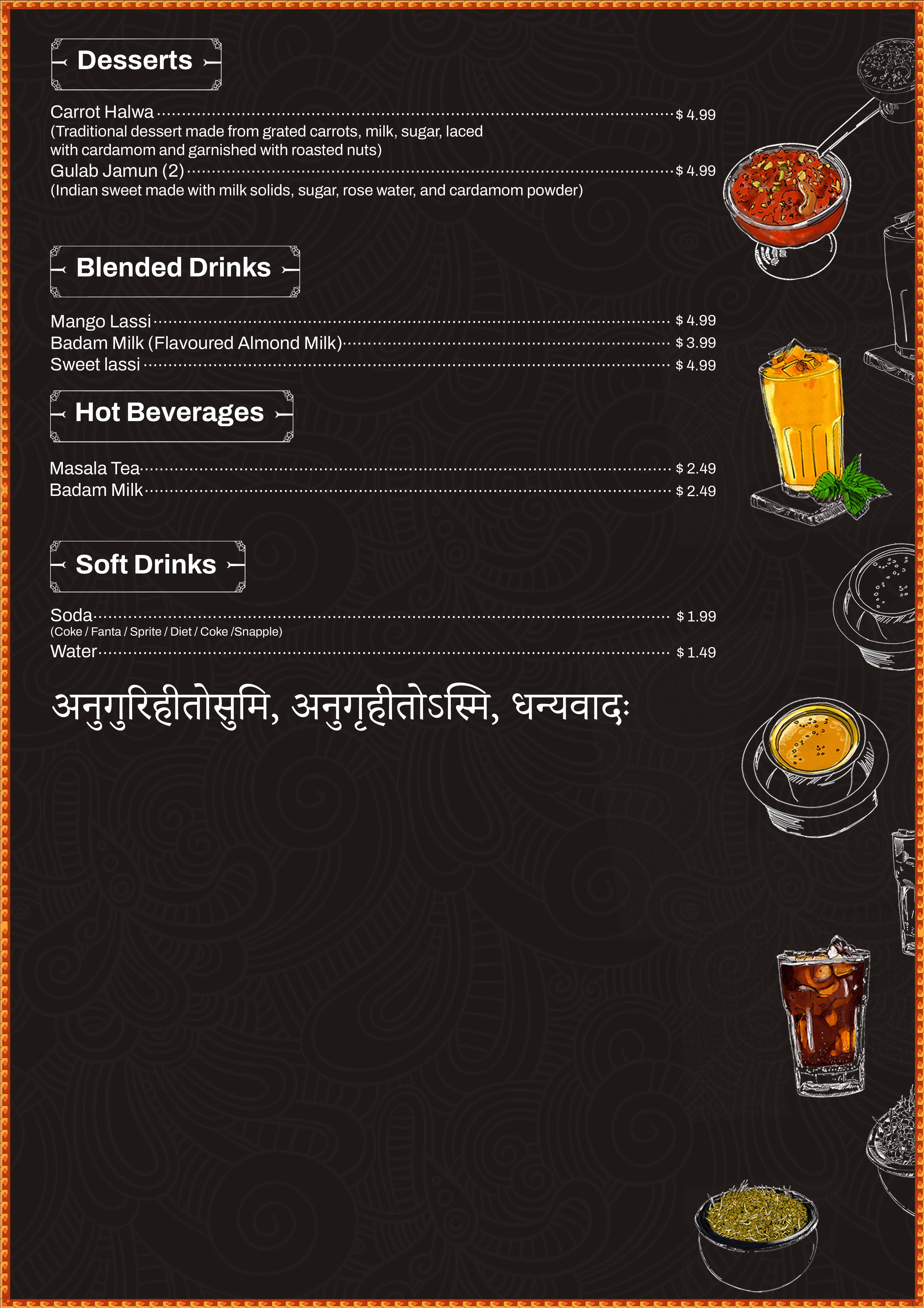 annapurna-tiffins food menu